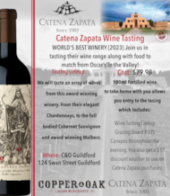 Catena Zapata Wine Tasting